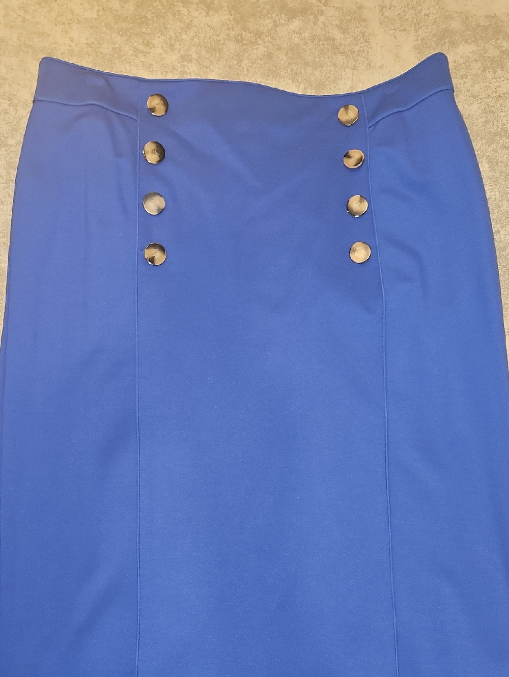 Ann Taylor Royal Blue Pencil Skirt with Gold Buttons